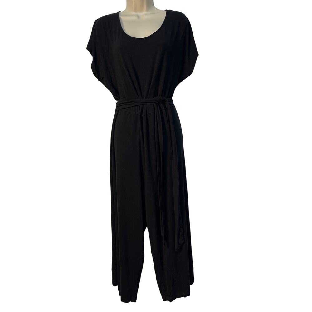 Old Navy Black Short‎ Sleeve Belted Jumpsuit Size XL